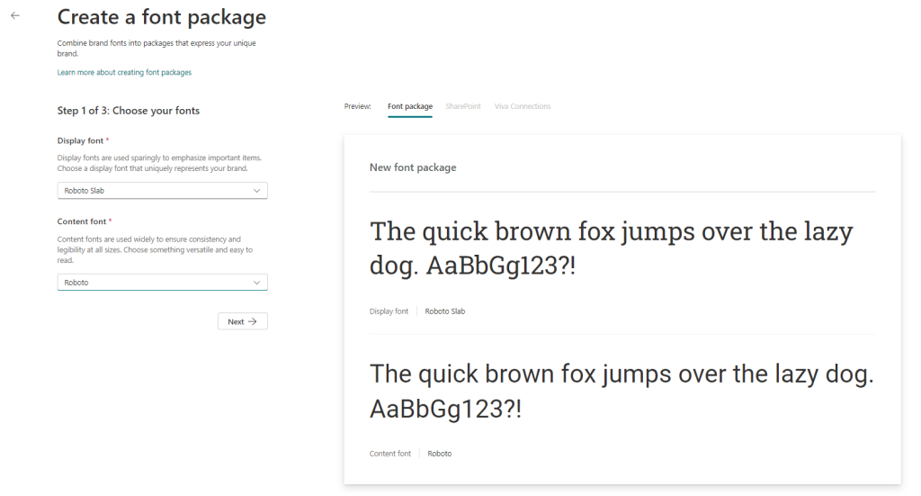 SharePoint Brand Center - Create a font package