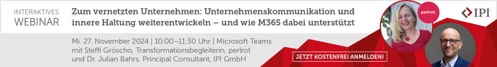 Webinar zum vernetzten Unternehmen, innere Haltung und M365