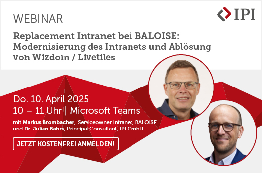 Webinar: Replacement Intranet bei BALOISE: Modernisierung des Intranets und Ablösung von Wizdom/Livetiles